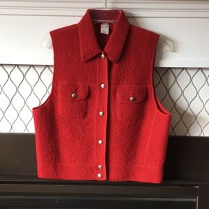 100% wool red vest